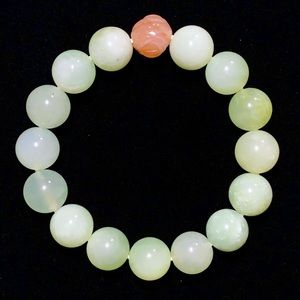 Natural Jade and Red Agate Gemstone Bracelet